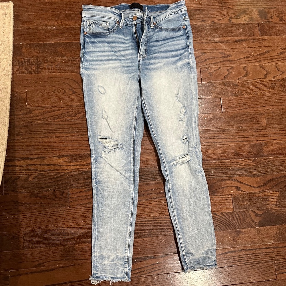 Fit No 75 Buckle Black Jeans Size 28 Skinny Jeans Distressed Denim